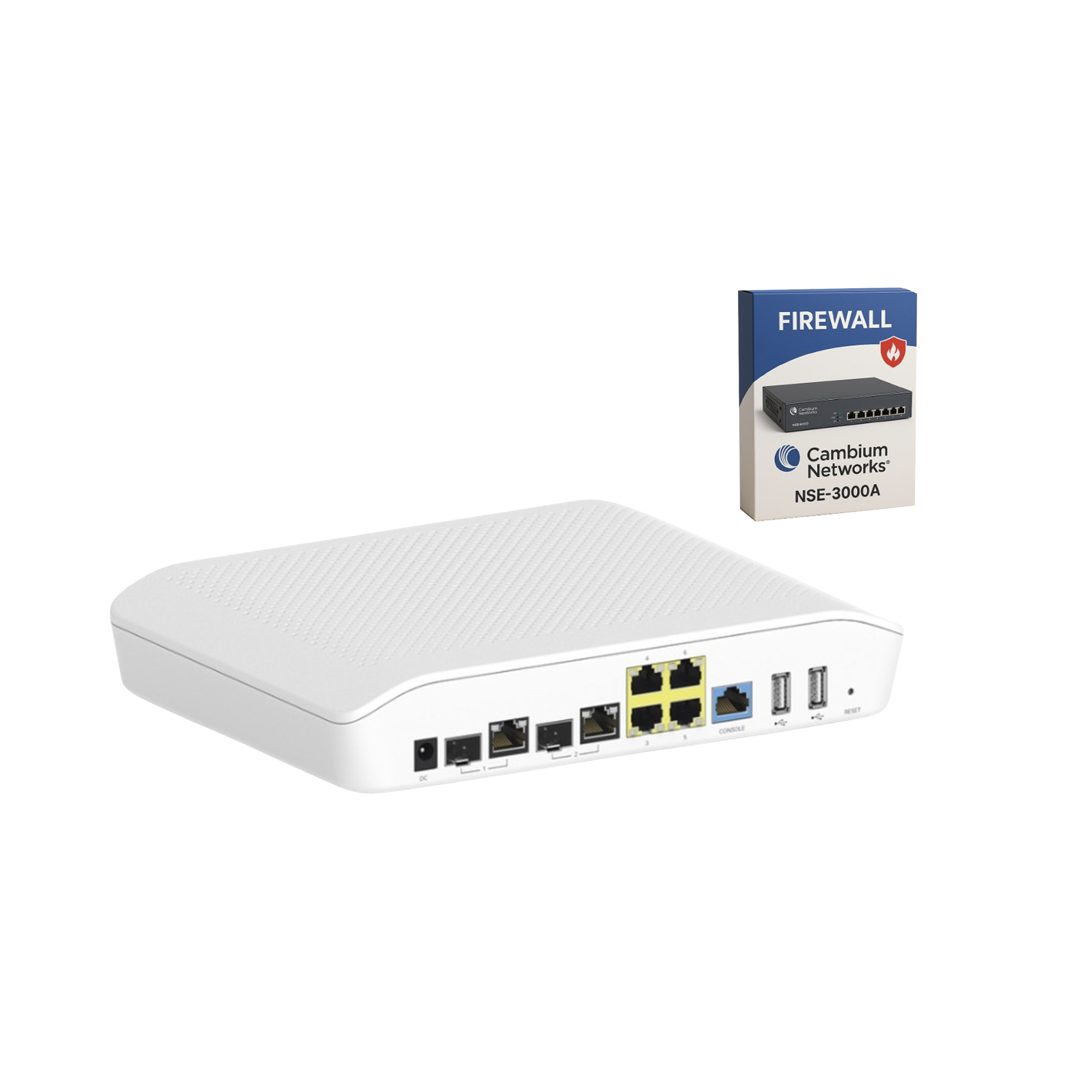 Kit Router/Firewall con licencia incluida NSE-SUB-3000-3 / función SD-WAN NSE3000 / 2 puertos WAN Gigabit + 2 SFP combo / 4 puertos LAN Gigabit / Gestión Unificada de Amenazadas / Administración desde la Nube / Hasta 1,000 dispositivo