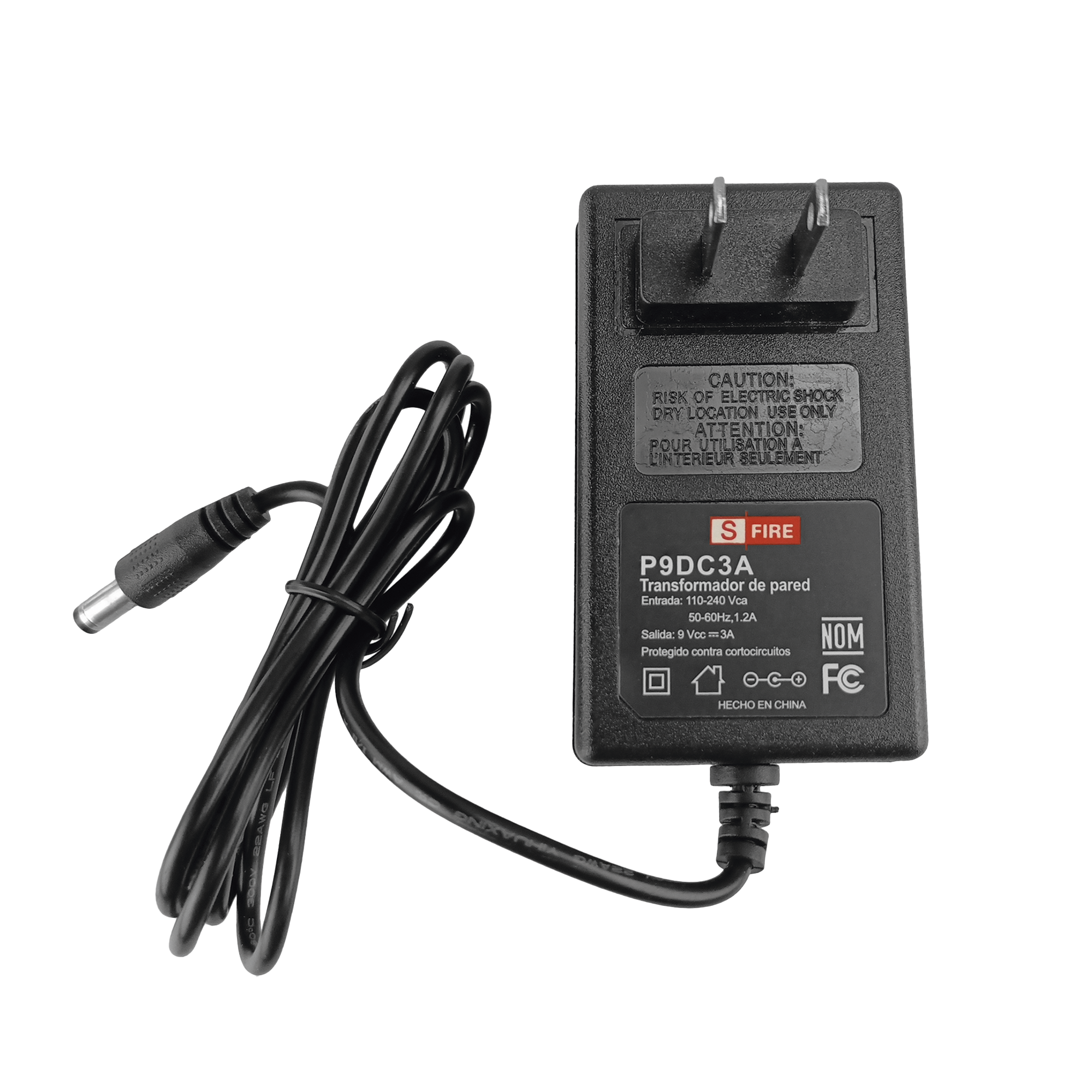 9 Vcc / 3 A / Adaptador de voltaje / Voltaje de Entrada de 100-240 Vca / Para Usos Múltiples / Video Vigilancia, Acceso, Asistencia, Alarmas, Etc.