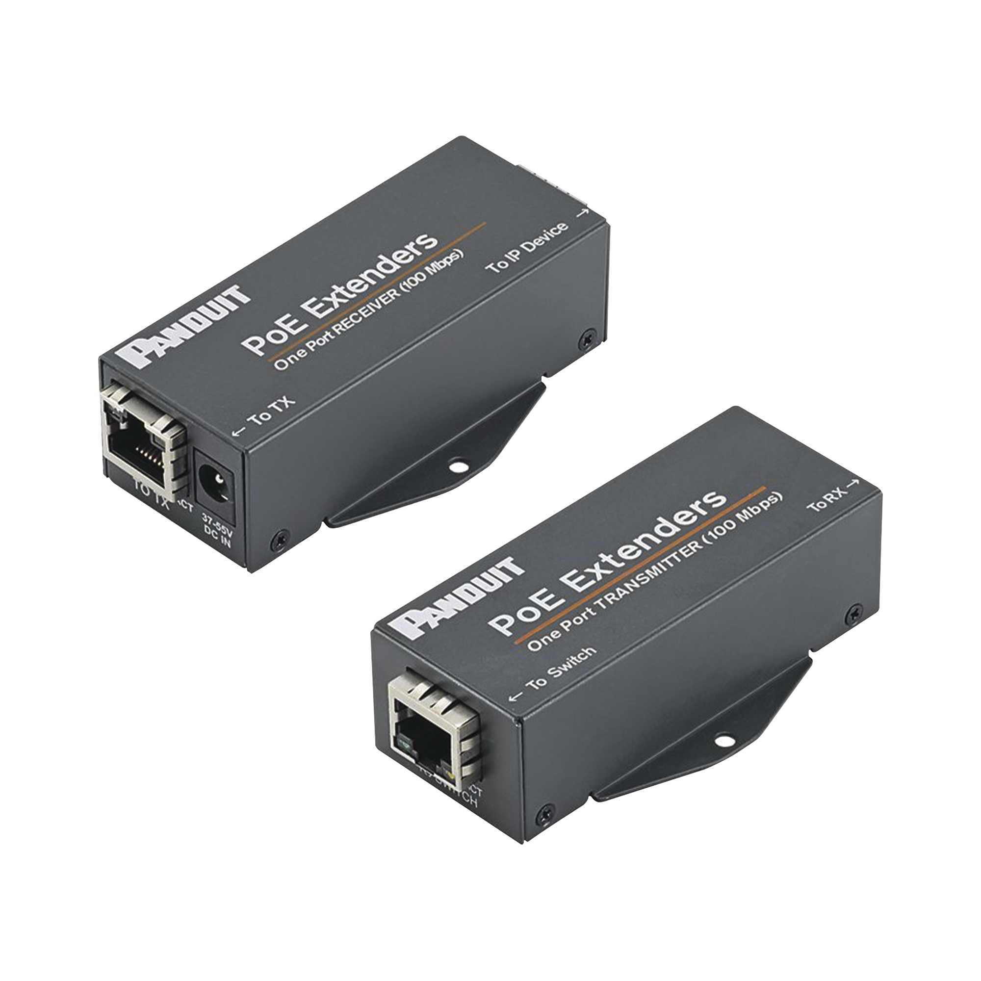 Kit de Extensor PoE/PoE+, Hasta 610 Metros (2000 ft) con Cable Cat5e o Cat6, 10/100Mbps, Incluye Transmisor, Receptor y Fuente de Alimentación
