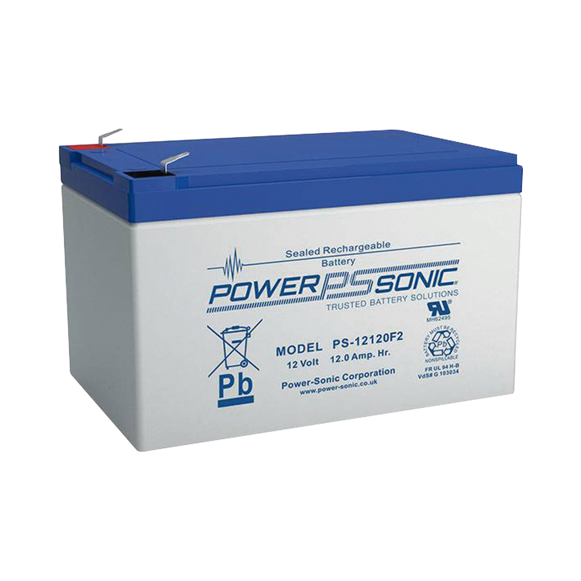 Batería 12V Recargable, 12AH, Para Respaldo, Tecnologías AGM/VRLA, 5 Años Vida Útil, Terminales tipo F2, Reconocida UL , Sin Mantenimiento, Sin Derrames