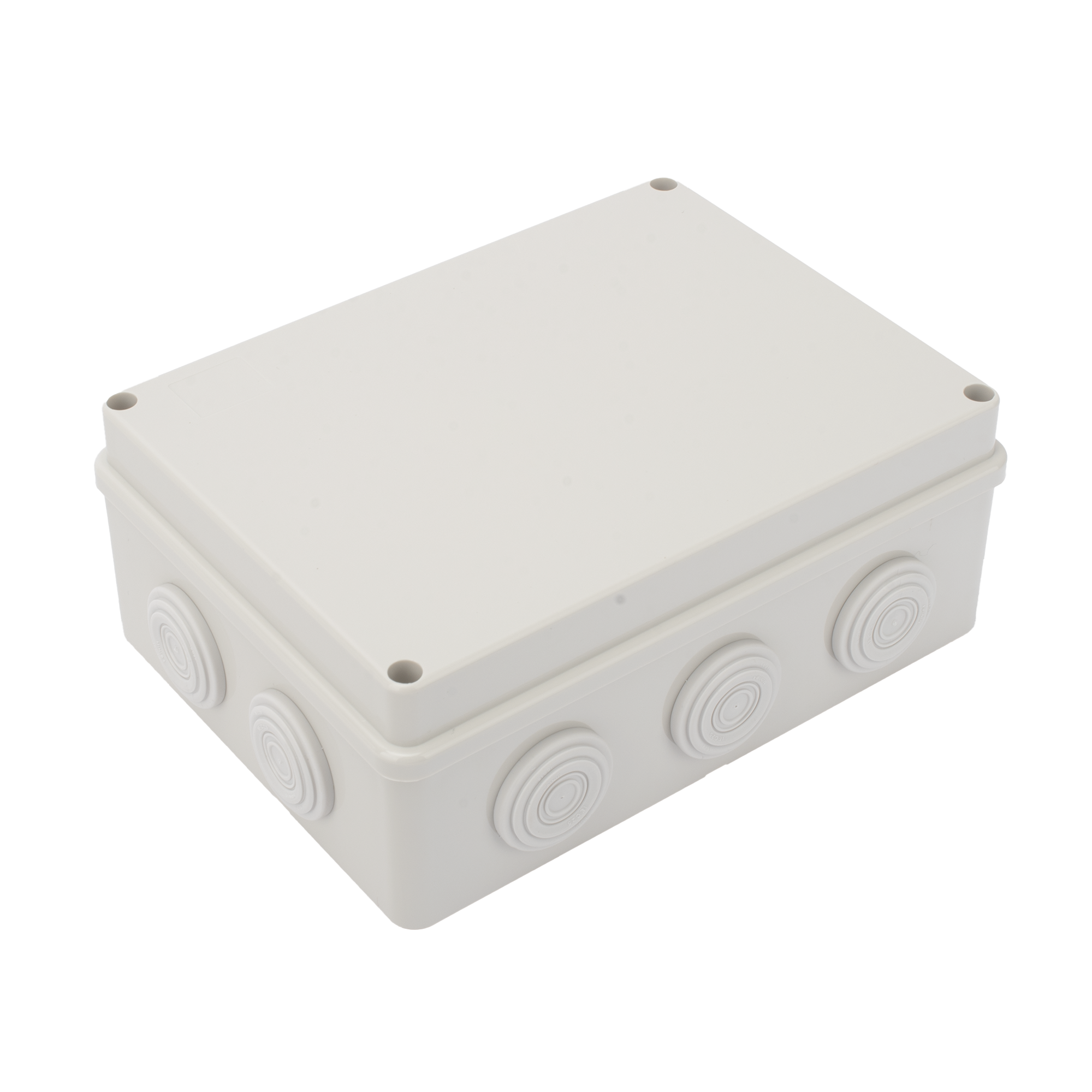 Caja Derivación-Conexión de Plástico (140 X 190 X 76 mm) con 10 Glándulas de Goma. Para Instalaciones Comerciales, Residenciales e Industriales. Incluye Tornillería para su Tapa. Funciona También como Registro.