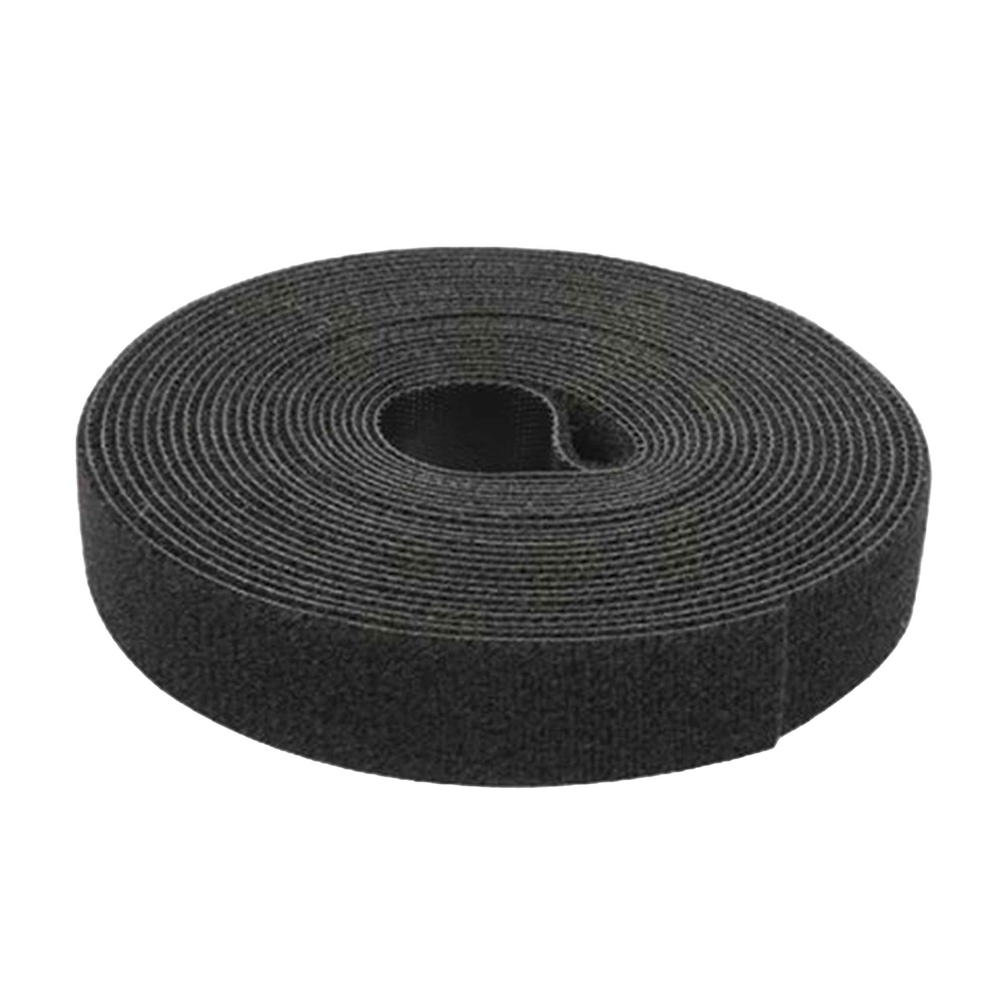 Cinta de Contacto Autoadherente Color Negro / 1.6 cm x 25 metros / Espalda con Espalda (Gancho y Bucle)
