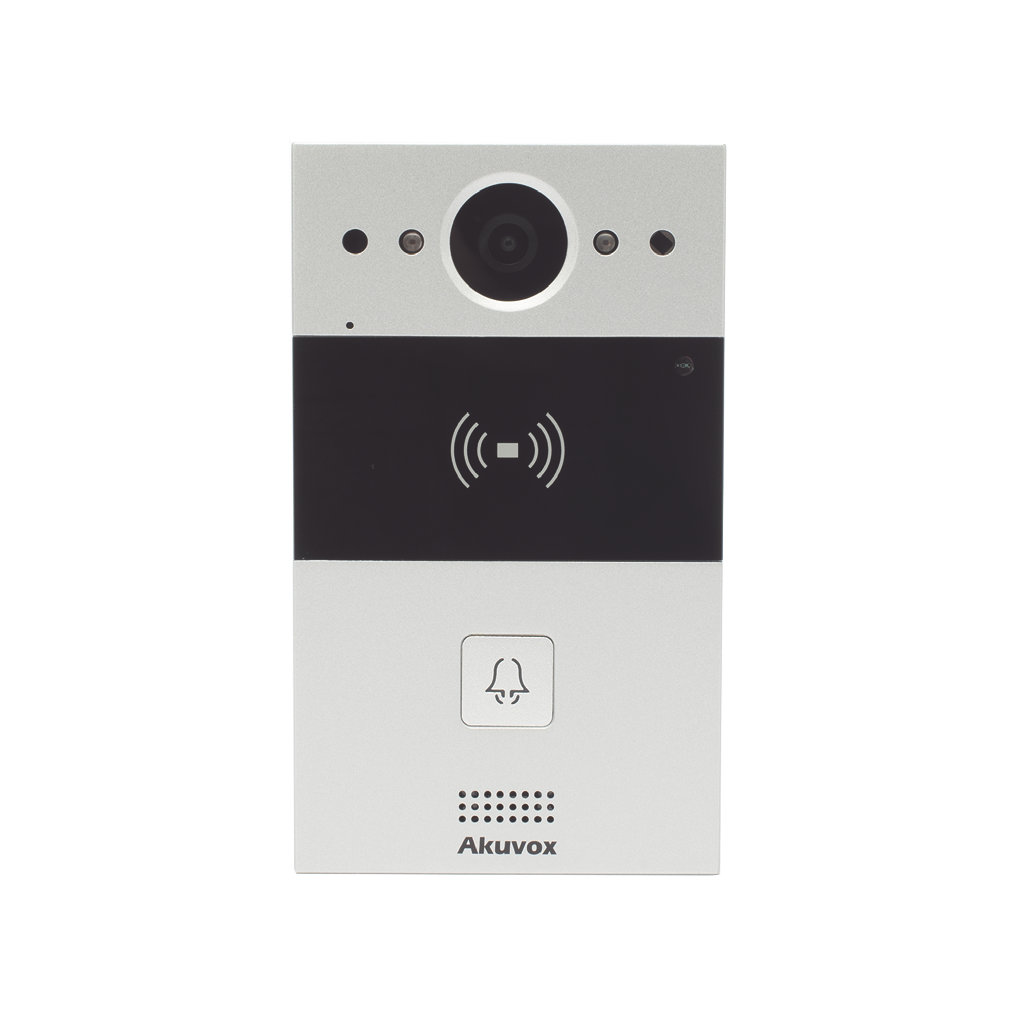 Videoportero de 1 Botón / Lector de Tarjetas MIFARE y PROX EM / Notificación a APP / 100% en la Nube / Notificación por Llamada Telefónica / SIP / ONVIF / IP65 / Cámara 2MP / Panel de Aluminio / Control de 2 Puertas