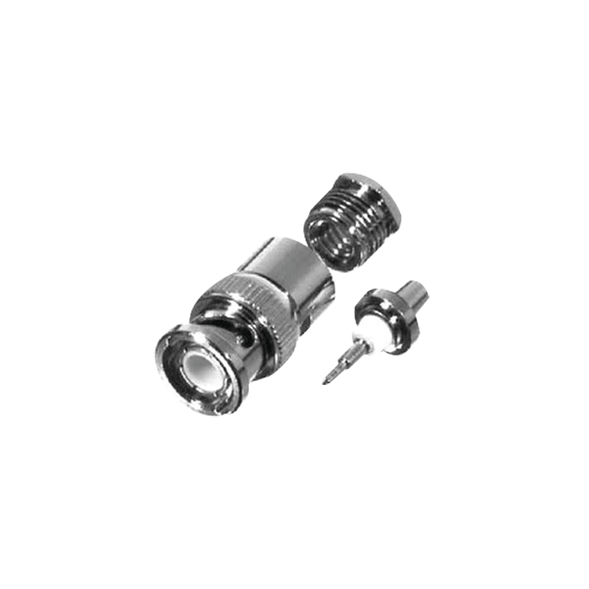 Conector BNC Macho de Rosca y Pin Cautivo para Cables RG-58/U, RG-142/U, LMR-195, RG-55/U.