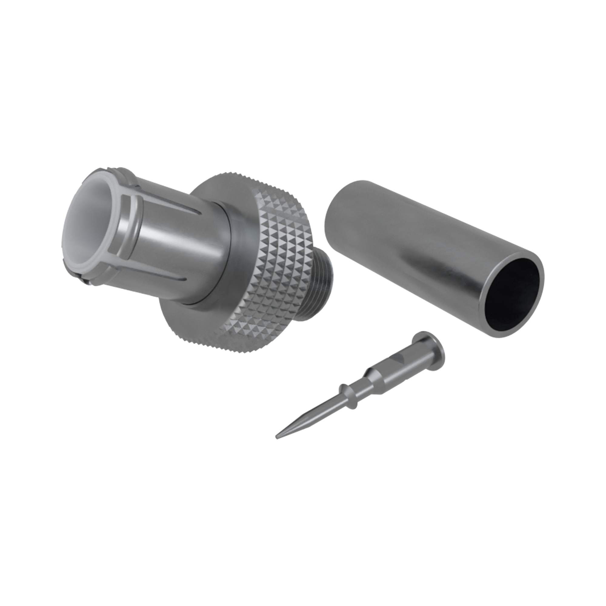Conector BNC Hembra de Conexión Rápida, Anillo Plegable para RG-58/U Níquel/ Oro/ Delrin.