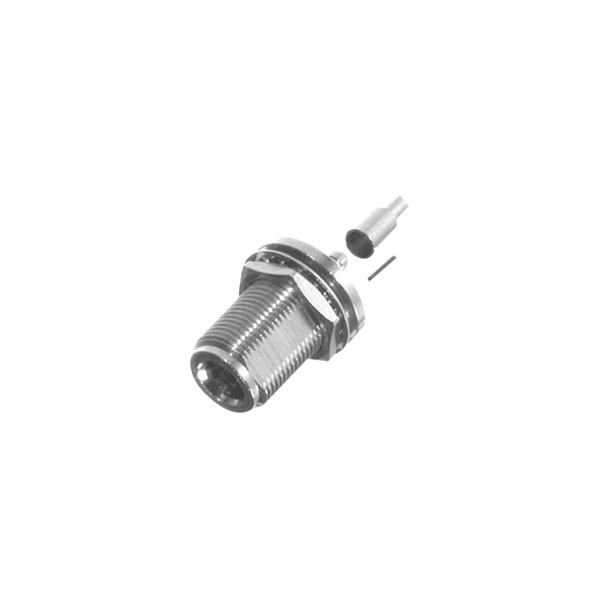 Conector N Hembra de Anillo para Chasis en 2D-Plano para cable RG-142/U.
