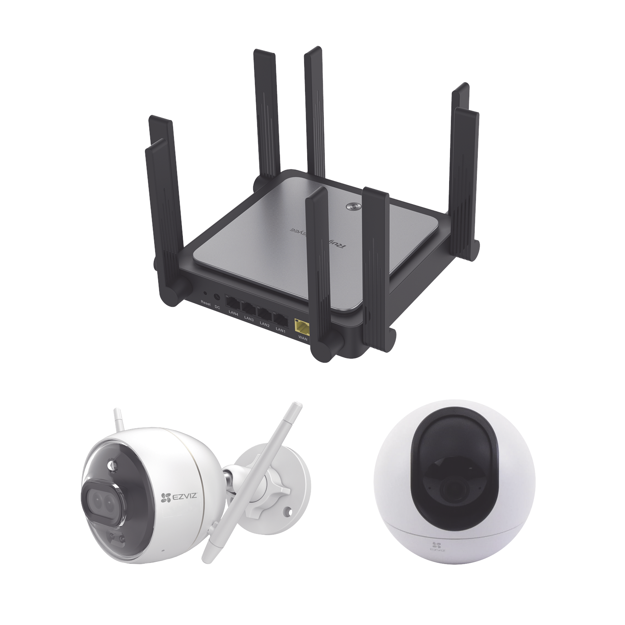 Kit de Router Ruijie Con Cámara EZVIZ / I Incluye 1 PZA CS-C6 / 1PZ C3X / Un Router RGEW3200GXPRO