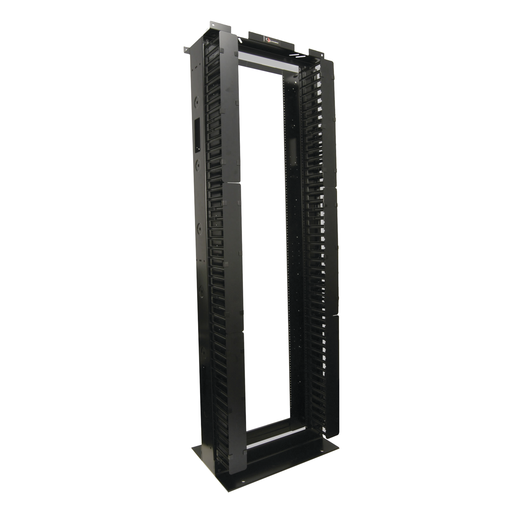 Rack de Aluminio System de 7ft x 19in, 45UR, Con organizadores verticales, conexión de tierra y accesorios de montaje