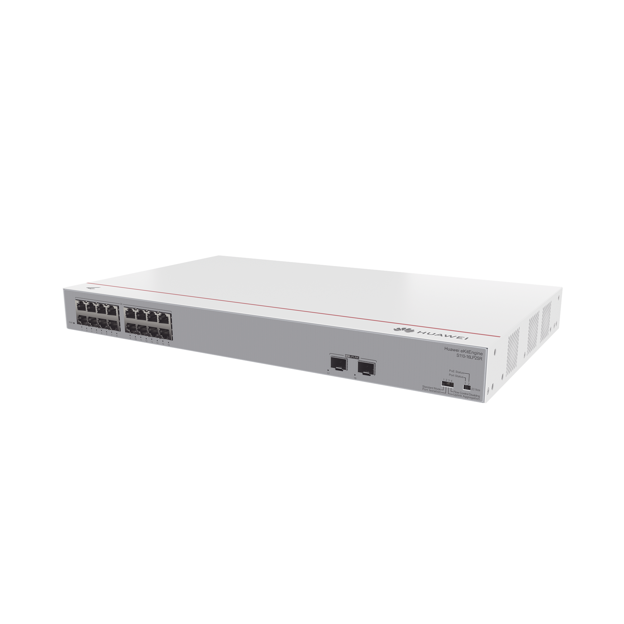 Switch Gigabit No Administrable PoE / 16 puertos 10/100/1000 Mbps (PoE) / 2 Puertos SFP Uplink / 124W