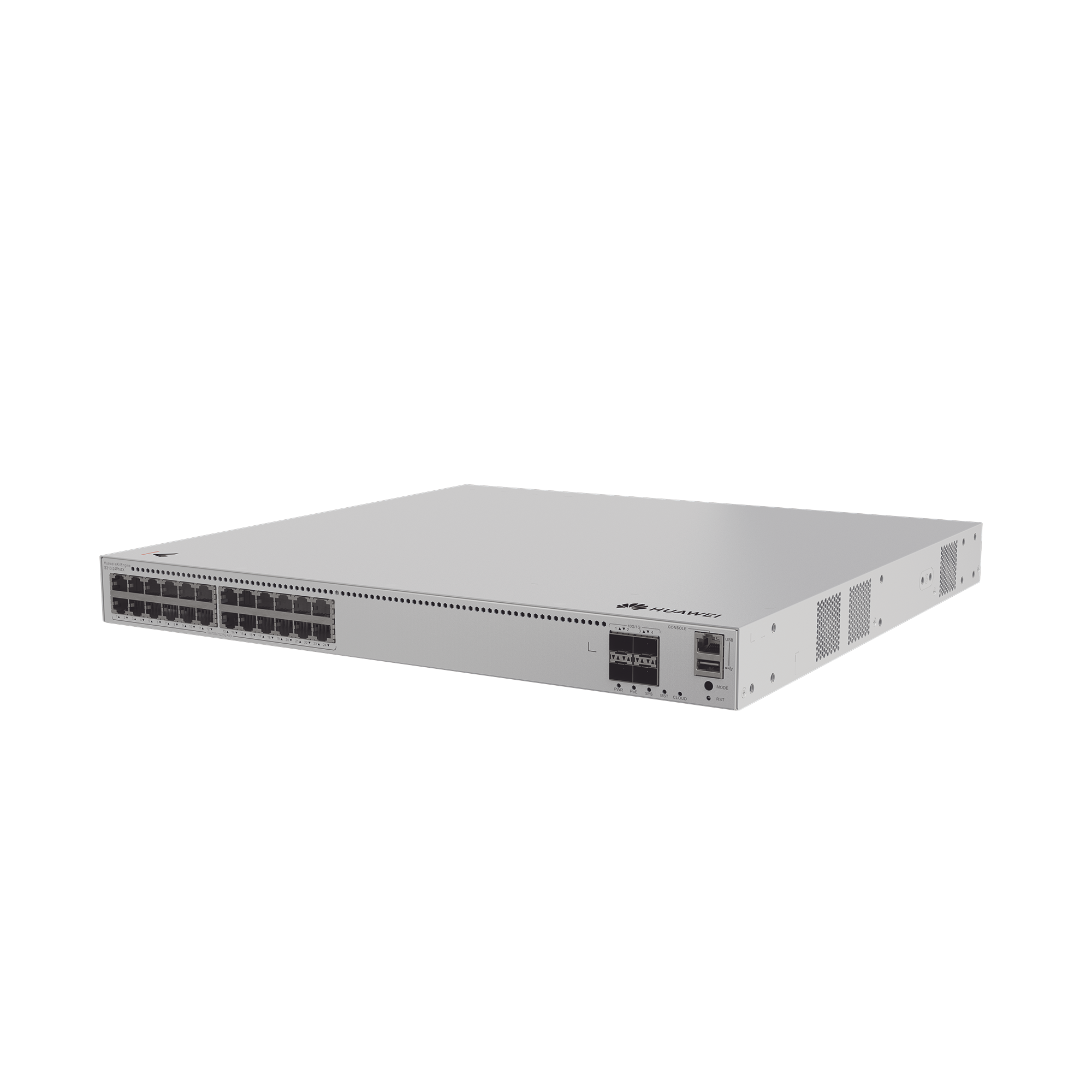 Switch de Distribución/Core Gigabit Administrable PoE Capa 3 / 24 puertos 1000/2.5Gbps (PoE) / 4 Puertos 10GE SFP+ Uplink / ERPS / Rutas Estáticas / iStack / PoE Perpetuo / 400W / Administración Nube Gratis