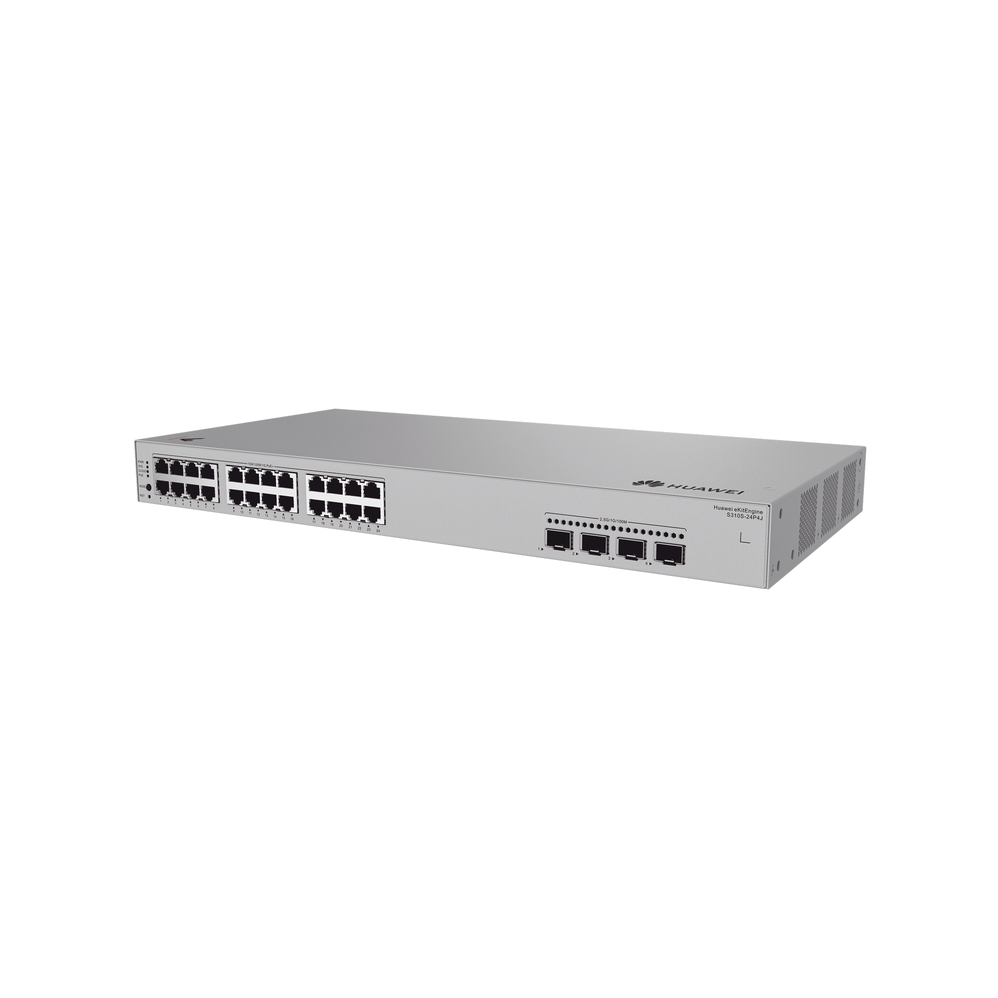 Switch de Acceso Gigabit Administrable PoE Capa 2+ / 24 puertos 10/100/1000 Mbps (PoE) / 4 Puertos 2.5GE SFP Uplink  / ERPS / Rutas Estáticas / PoE Perpetuo / 400 W / Administración Nube Gratis