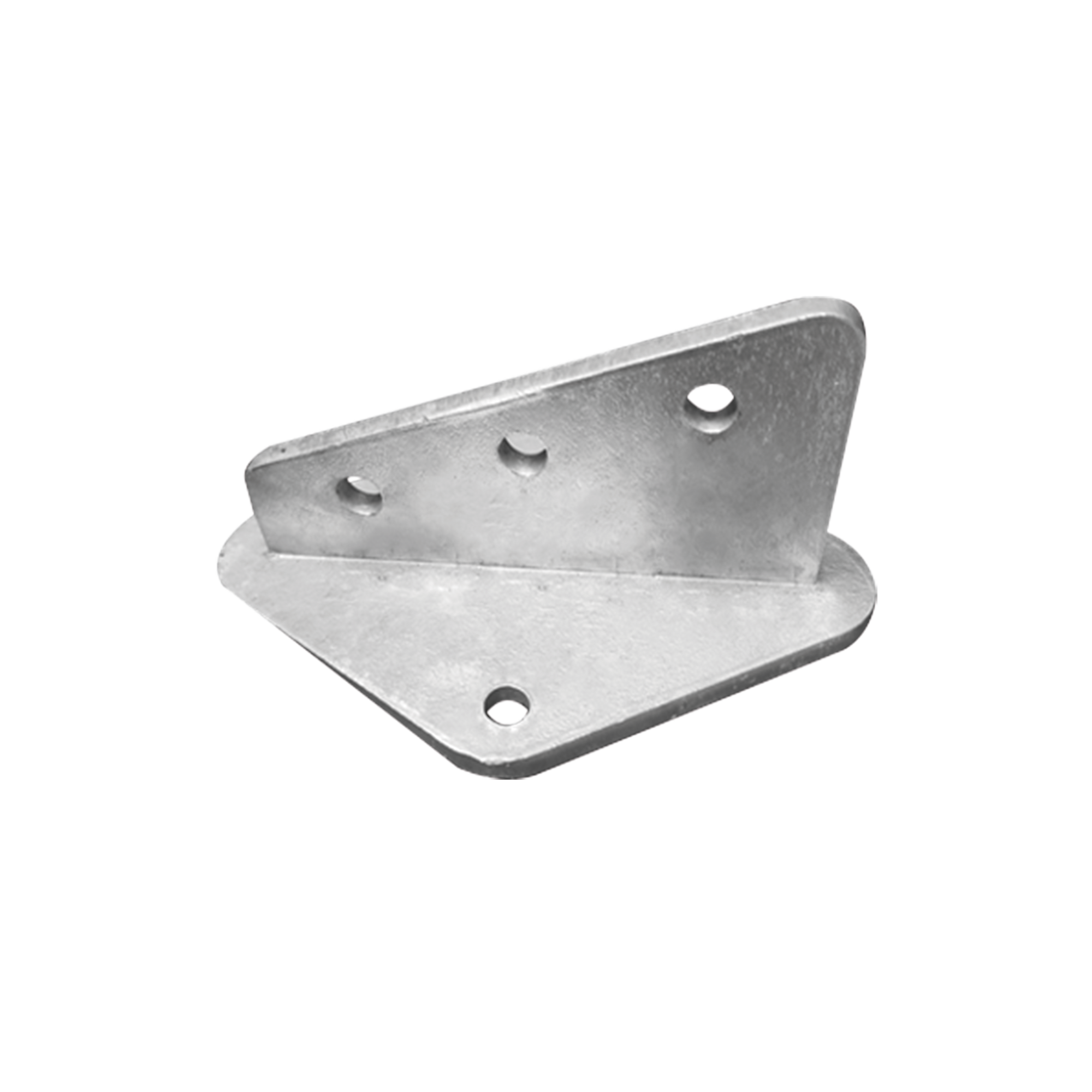 Ancla Aleta de 3 Orificios con 2 Puntos de Fijación. Uso en Fijación de mástiles. Galvanizado por Inmersión en Caliente.