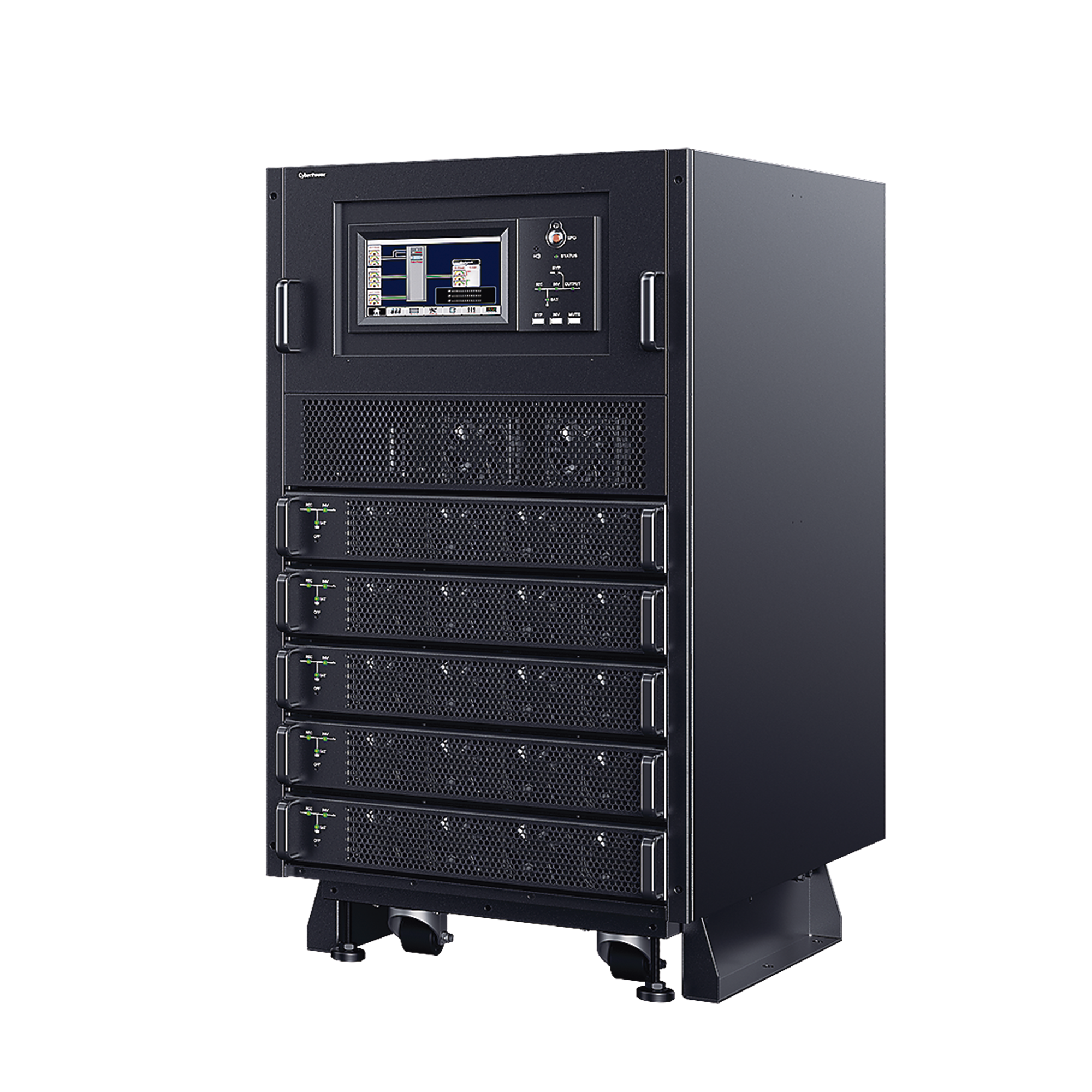 UPS Modular Trifásico Escalable de 40 kVA/40 kW, Topología Online Doble Conversión, Voltaje de 208/220 Vca de L-L, Respaldo de 4 Minutos al 100% de Carga, Incluye Módulo y Banco de Baterías