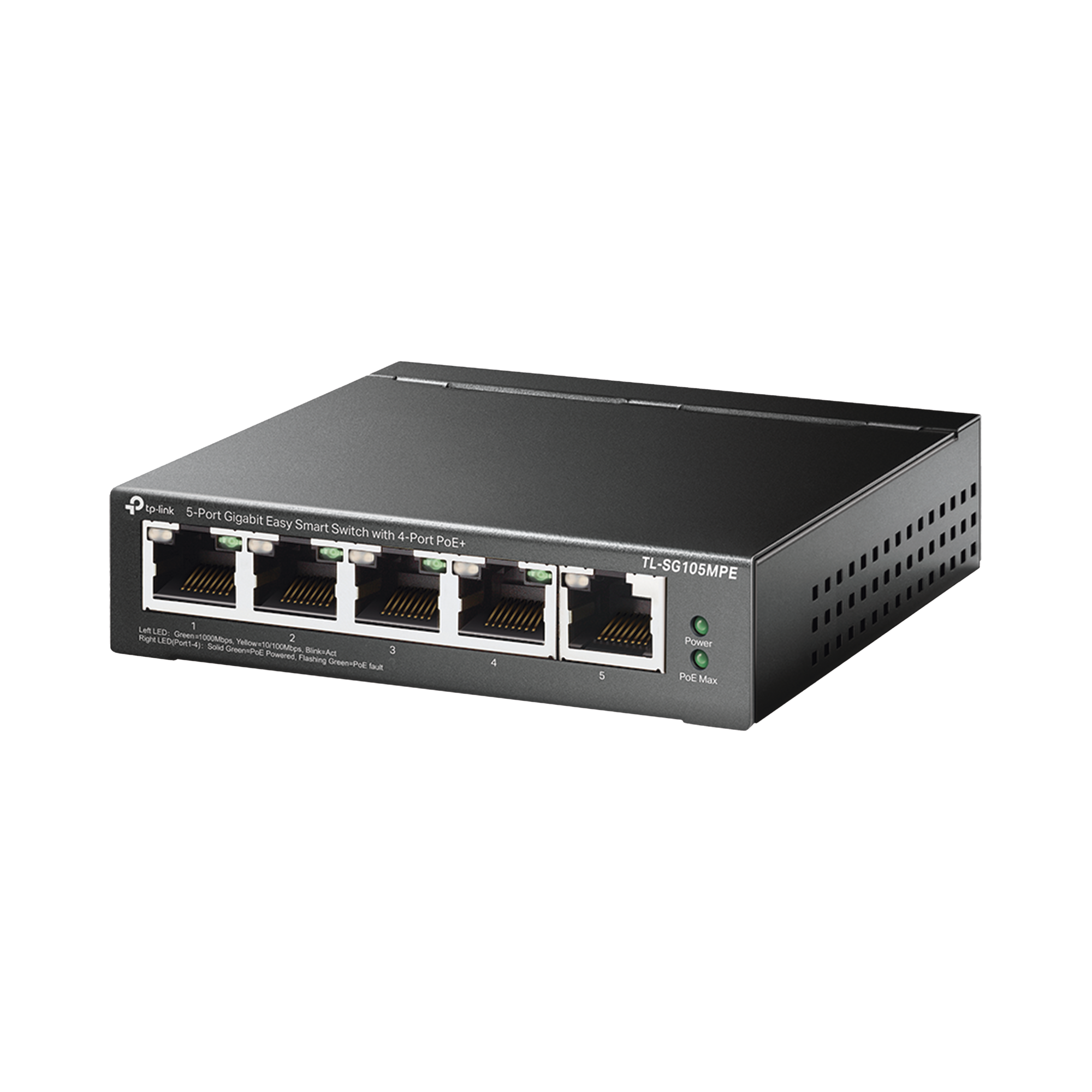 Switch Administrable / Escritorio Easy Smart / 5 puertos 10/100/1000 Mbps / IGMP para Vigilancia / Calidad en el Servicio (QoS) / Gestión GUI / Recuperación automática PoE