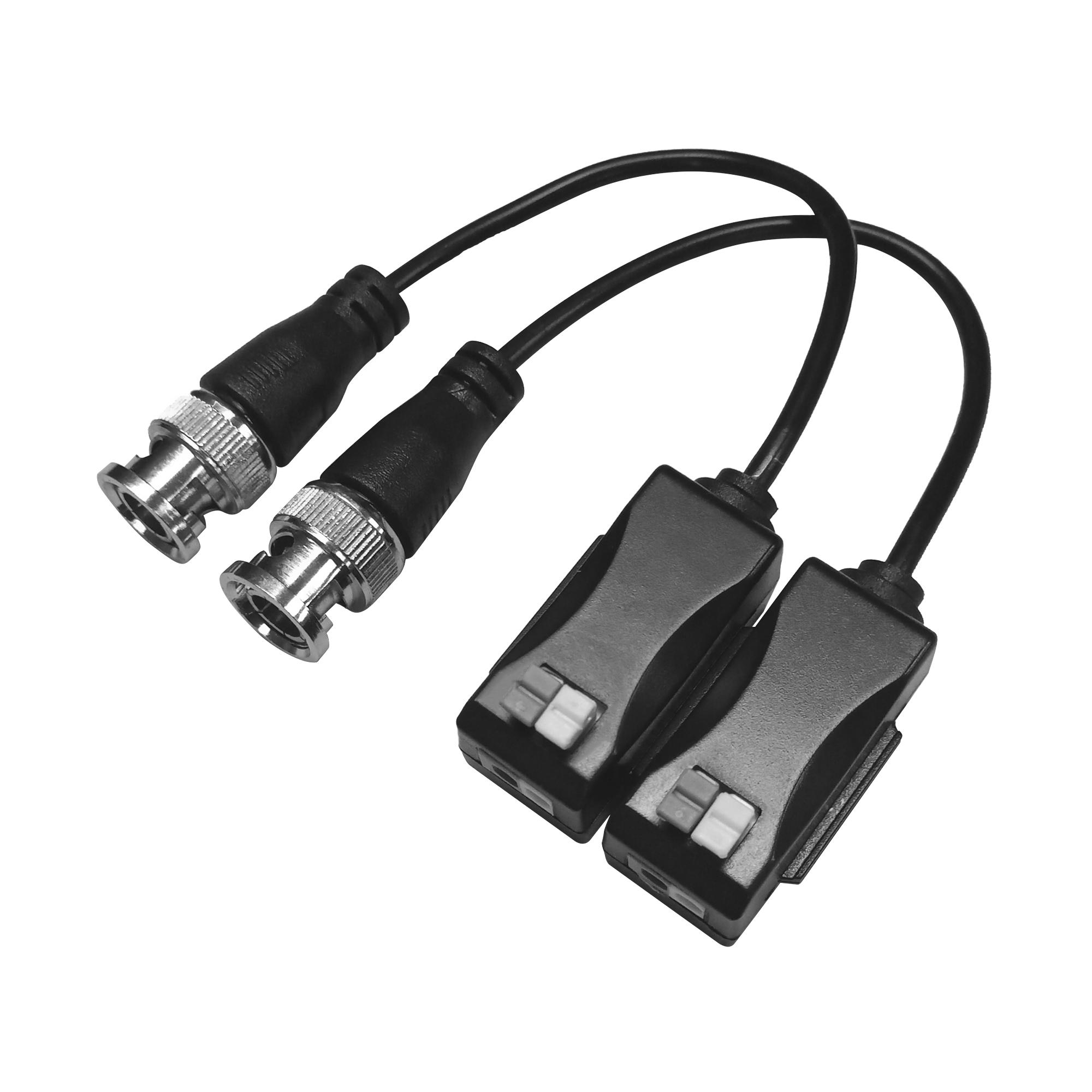 Kit de Transceptores (Baluns) con Terminal PUSH SUPERIOR PIG TAIL en ambos conectores, Resolución 4K , Cable flexible COAXIAL Blindado / COAXITRON / AUDIO POR COAXITRON /Conector 100% COBRE / Calidad PREMIUM