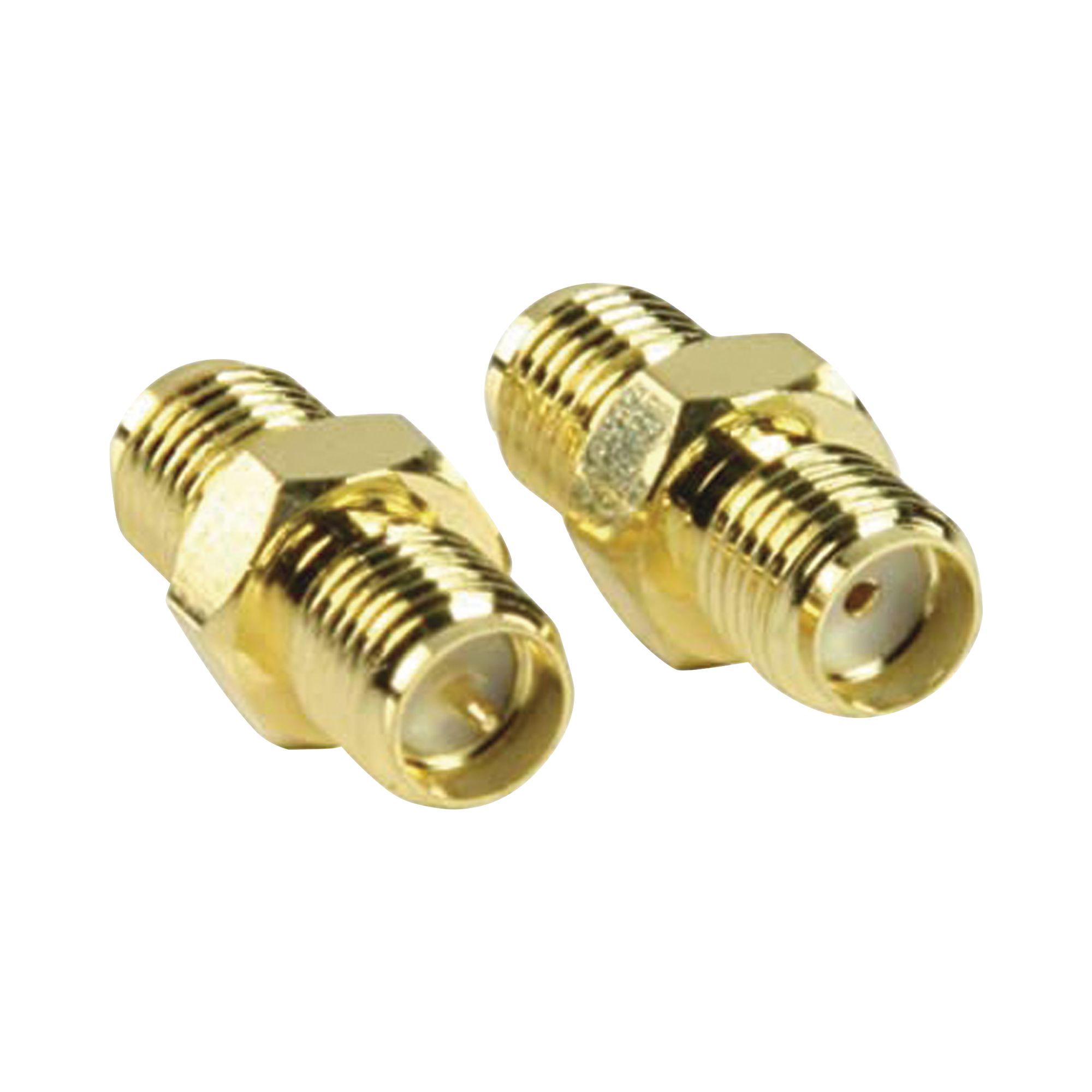 Adaptador en Línea de Conector SMA Hembra Inverso a SMA Hembra, Oro/ Oro/ Teflón,