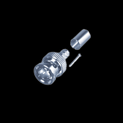 Conector BNC Macho de Anillo Plegable para Cable RG-6, Níquel/ Oro/ Teflón.