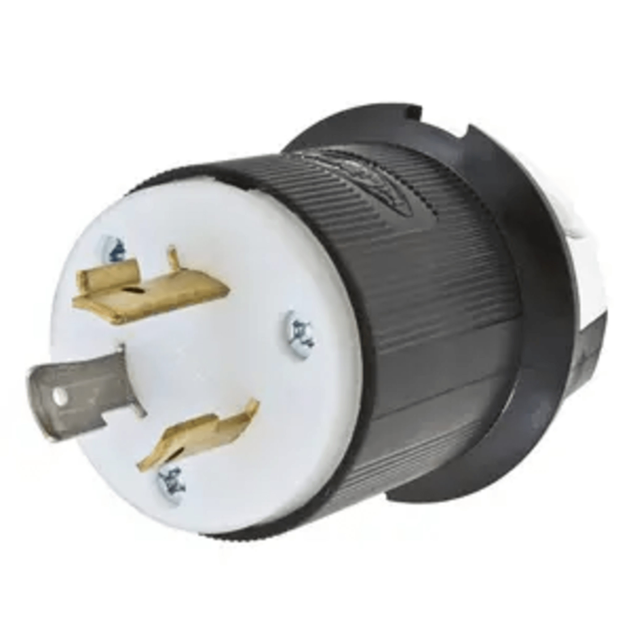 Clavija Industrial con Bloqueo de Media Vuelta / 20 A 277 V CA / 2 Polos 3 Hilos / Color Blanco y Negro / Nema L7-20P.