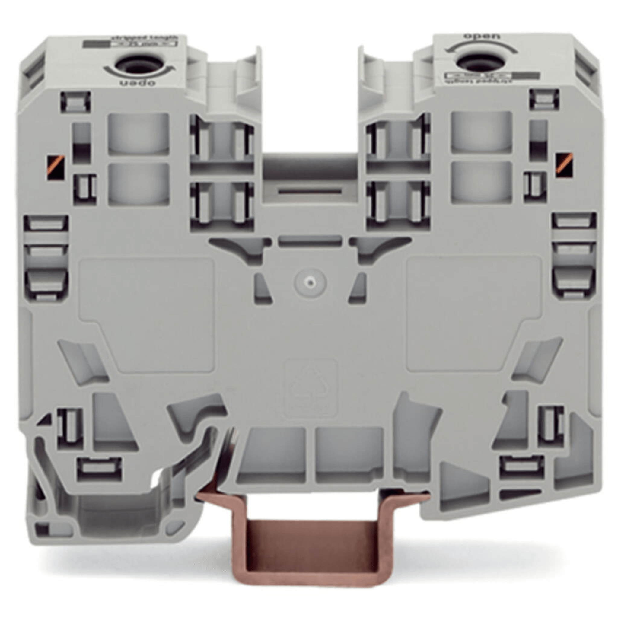 Borna de Paso / 2 Conductores / 35 mm² / POWER CAGE CLAMP / Montaje en Carril DIN 35 x 15 / Poliamida (PA66) / Gris / Tensión 1000 V / Corriente 125 A