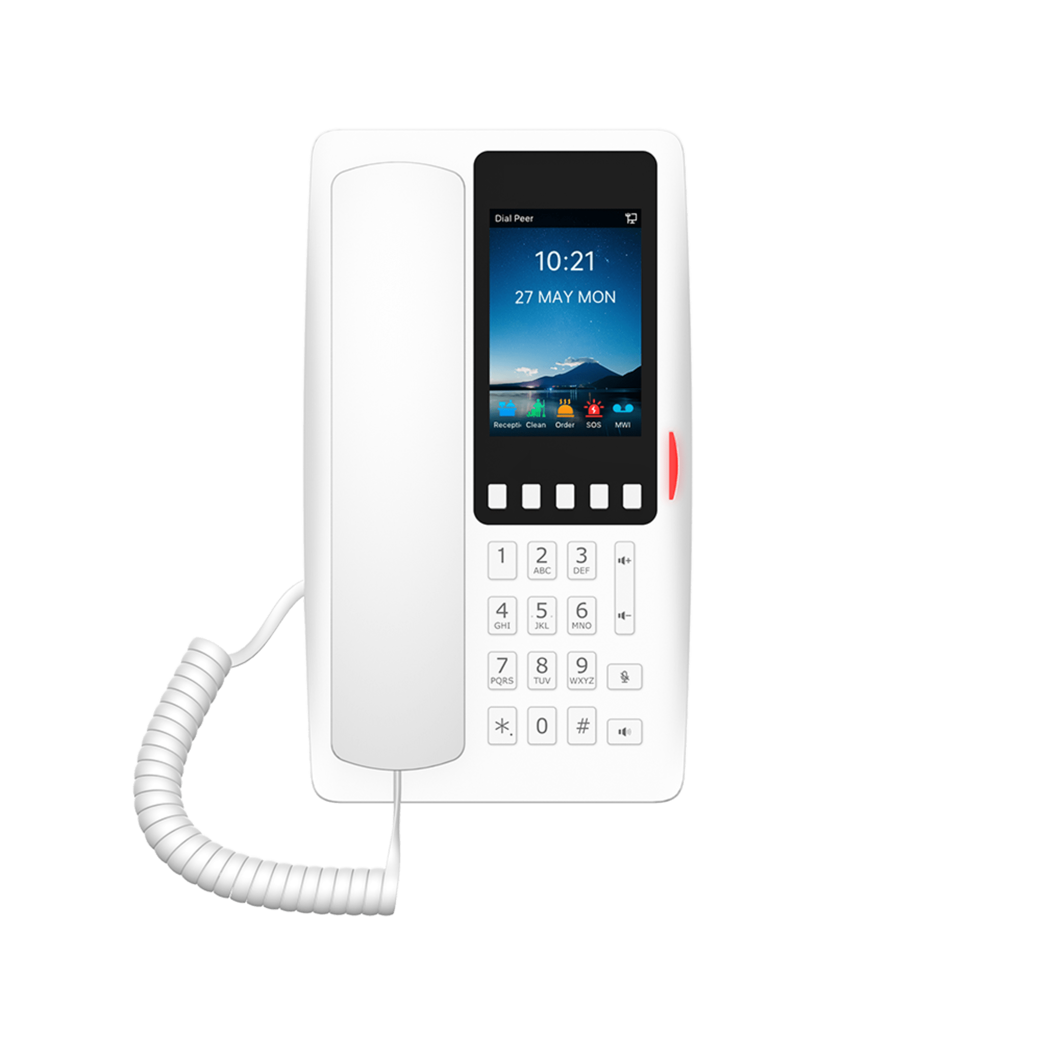 Teléfono IP Wi-Fi Hotelero con PoE, Puerto USB de Carga y Pantalla LCD de 3.5"