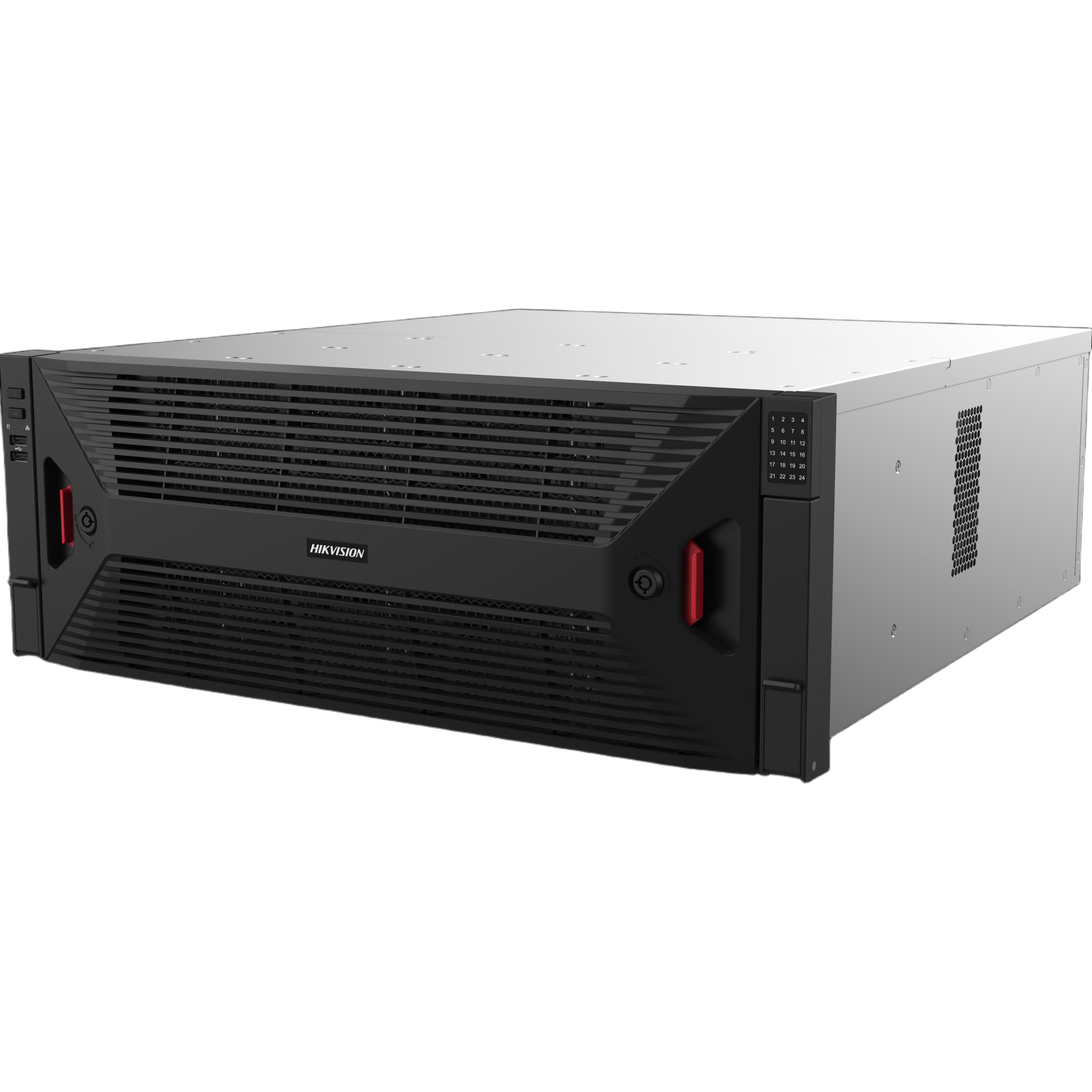 NVR 12 Megapixel (4K) / 256 canales IP / 24 Bahías de Disco Duro / 4 Puertos de Red / Soporta RAID con Hot Swap / NVR
