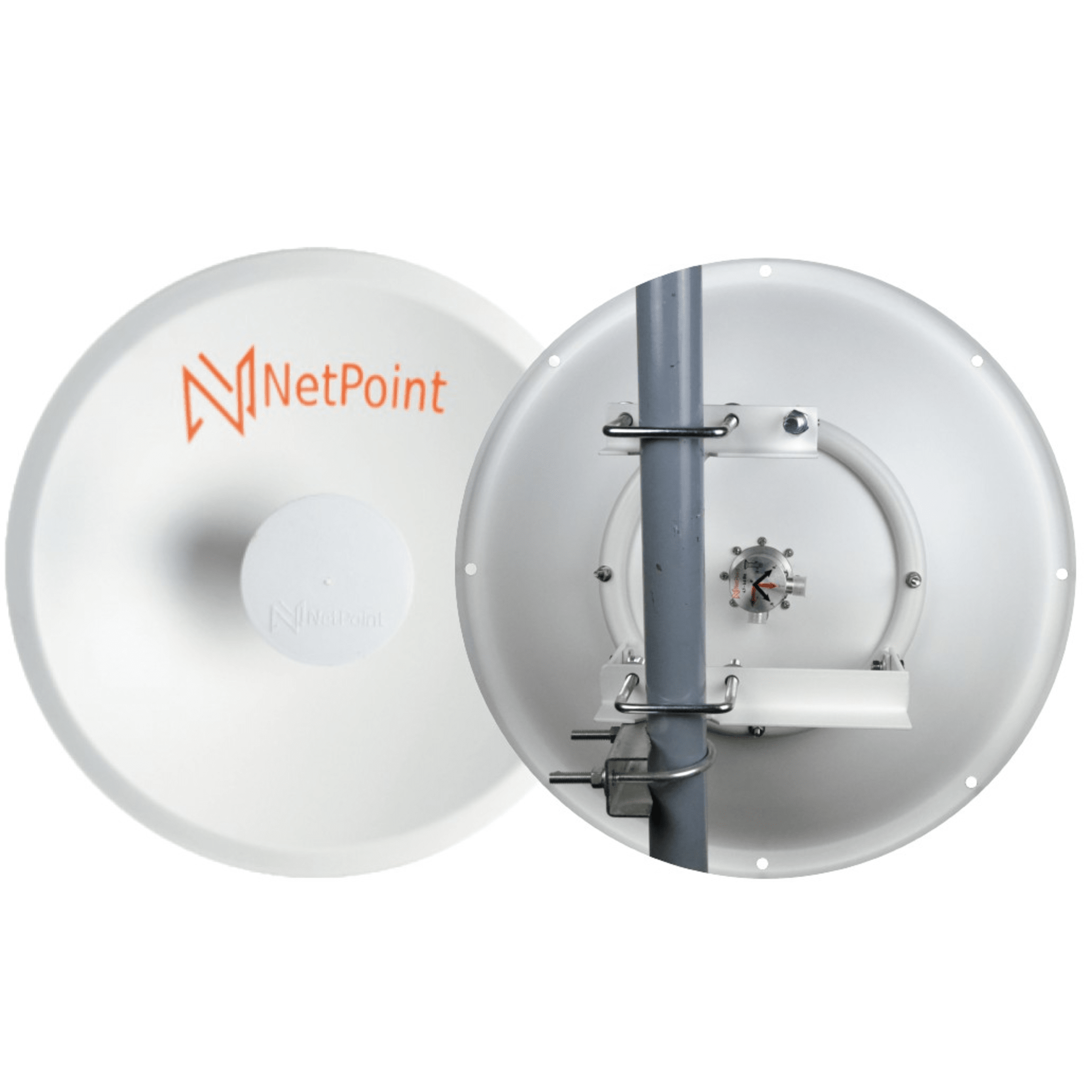 Doble Antena Direccional de alto rendimiento / diámetro  de 39.6 cm / 4.9-7.2 GHz / Ganancia 27 dBi / SLANT de 45 ° y 90 °  / Conector N-Hembra / Montaje, jumpers y radomo incluidos.