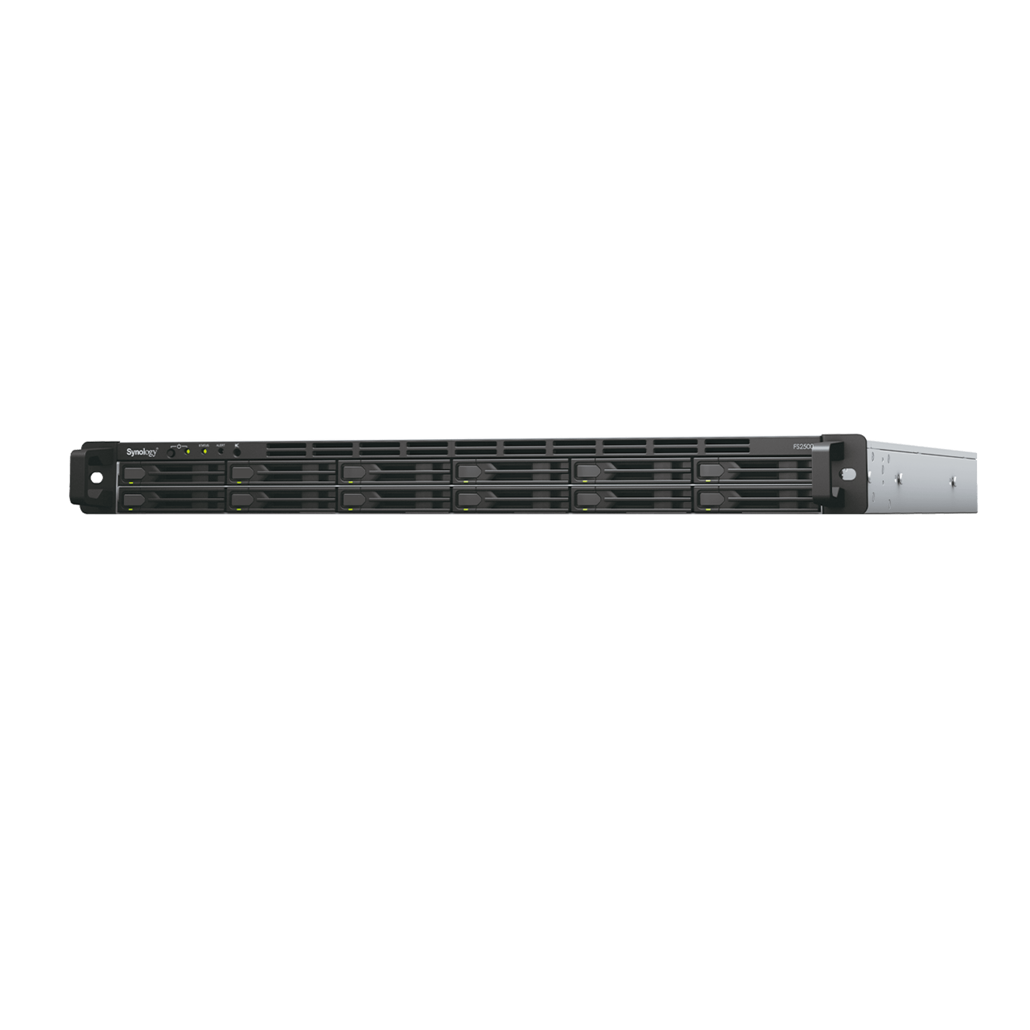 Servidor de Almacenamiento FlashStation FS2500/S | 12 Bahías SSD SATA 2.5" | 1U | 170,000 IOPS Lectura | 82,000 IOPS Escritura | 2 Puertos 10GbE | 2 Puertos 1GbE | Compatibilidad VMware, Hyper-V, XenServer, OpenStack | Garantía 5 A&ntil