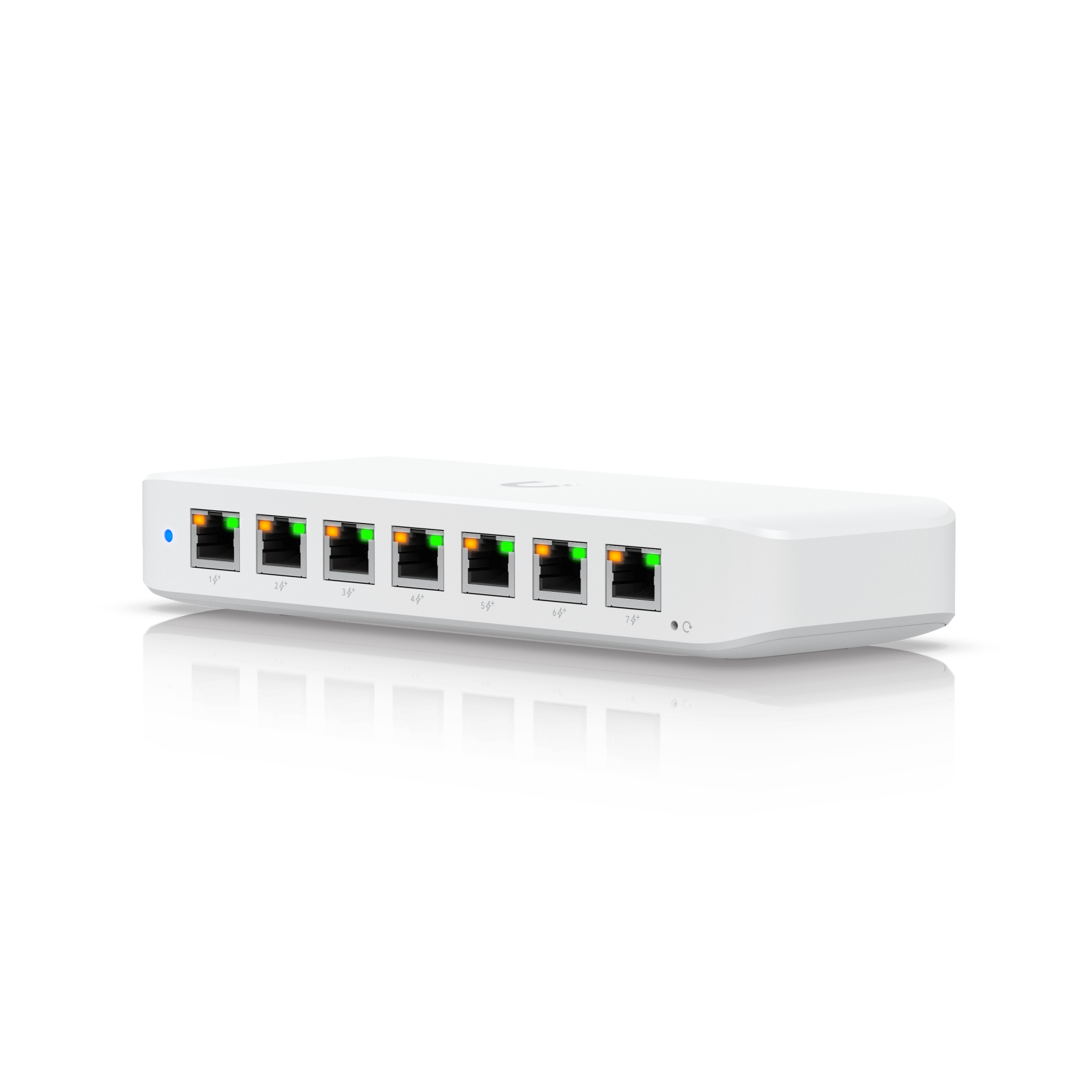 USW Ultra Switch de 8 Puertos GbE (7 Puertos PoE+ y 1 Puerto Entrada PoE++) con Opciones de Montaje Versátiles