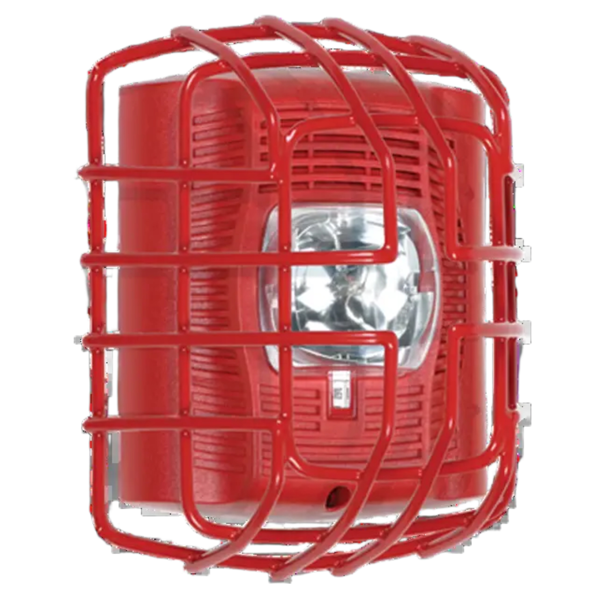 Protector De Rejilla Anti Vandalismo Y Golpes Accidentales, Color Rojo, Para Sirenas/Estrobos/Bocinas System Sensor, Montaje a Ras, 7.40"Altox6.15"Anchox3.39"Profundidad