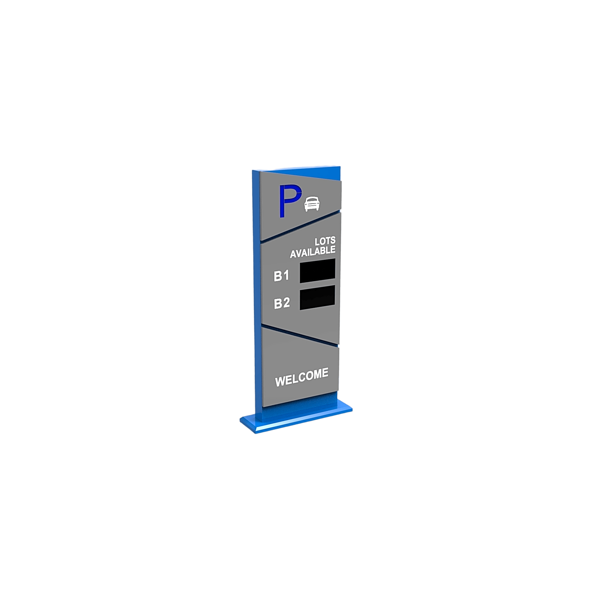 Pantalla Principal de Guía de Estacionamiento / 2 Módulos / Mensaje de Bienvenida / Uso con Aplicación de Guía de Estacionamiento