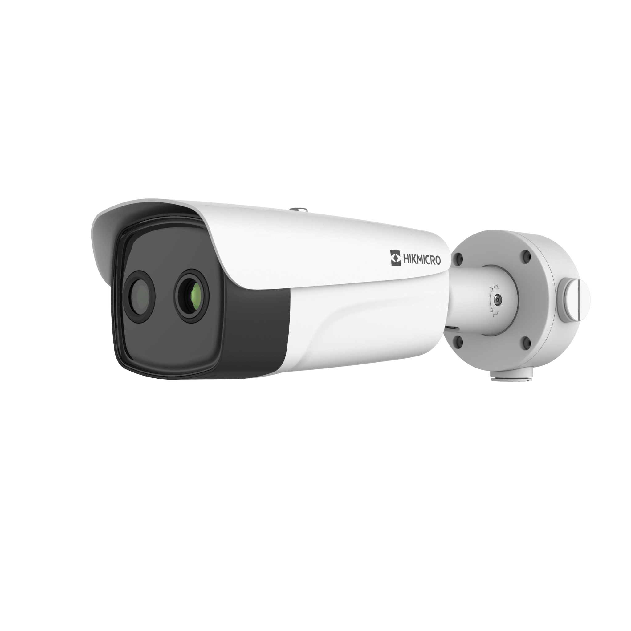 Bala IP Dual / Térmica 25 mm (384 X 288 ) / Óptico 12.4 mm (4 Megapixel) / 100 mts IR / IP67 / PoE / VCA 3.0 / NEMA 4X / Termométrica / Detección de Temperatura y Fuego / Micro SD