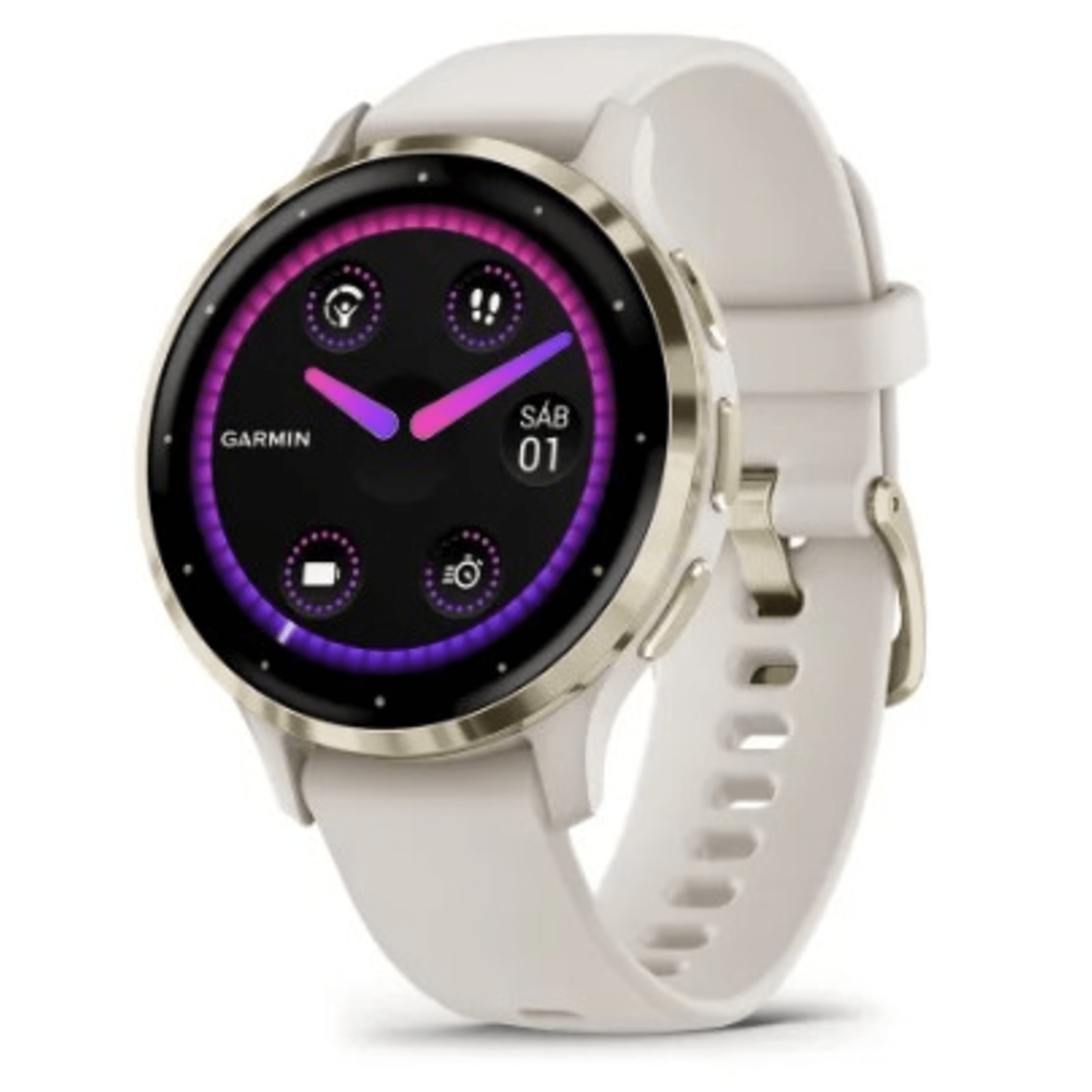 Smartwatch Garmin Venu 2 / Pantalla AMOLED 1.2″ (390 x 390) / Batería Hasta 10 Días / GPS + GLONASS + Galileo / Monitor de Frecuencia Cardíaca / Resistencia al Agua 5 ATM / Garmin Pay / Almacenamiento de Música / Compatib