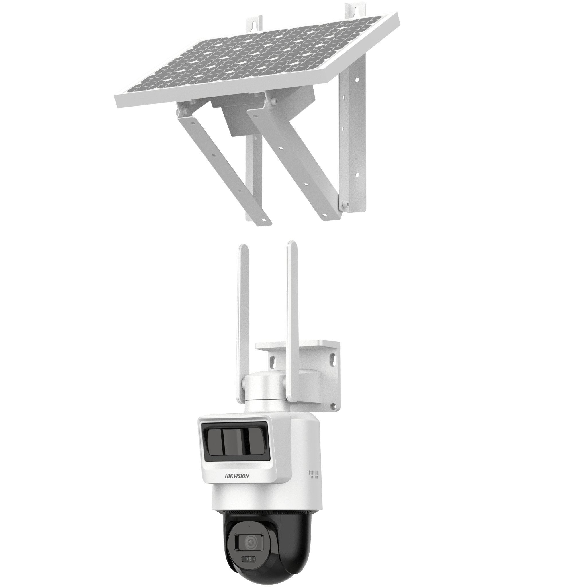 Kit Solar IP All in One / Doble Detección (Radar + PIR) / PT IP 4 Megapixel / Lente 2.8 mm / Panel Solar / Batería de Respaldo de Litio 50.76Wh (Hasta 1.5 días) / Conexión 4G / Audio de Dos Vías / Accesorios de Inst. / D